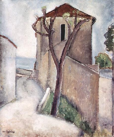 Amedeo Modigliani Baum und Haus oil painting picture